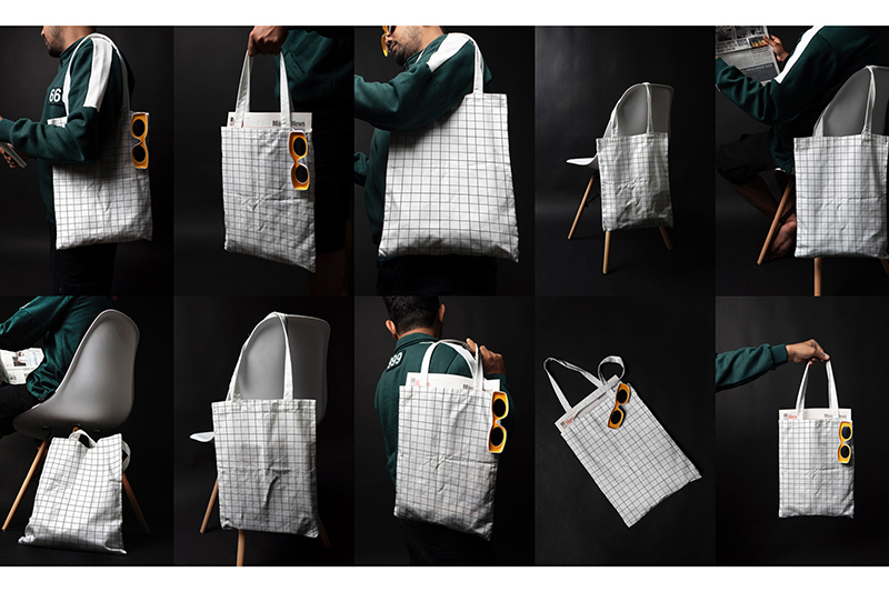 10款手提包帆布袋印花图案设计PS贴图样机展示效果PSD素材